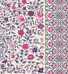 wedding card design, traditional paisley floral pattern , royal India	