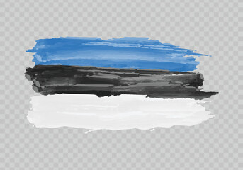 Watercolor painting flag of Estonia