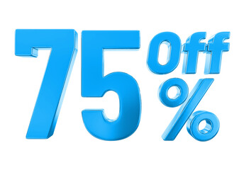3d render of a blue percent sign on a white background