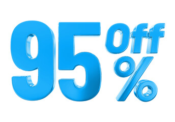 3d render of a blue percent sign on a white background