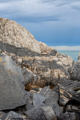 View on Byron Grotto in the Bay of Poets, Portovenere, Italian Riviera, Italy.