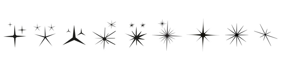 Obraz premium Sparkle icon vector set. Stars sign collection. Sparkle glitters symbol or logo.