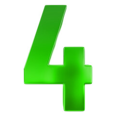 Obraz premium 3d green number 4
