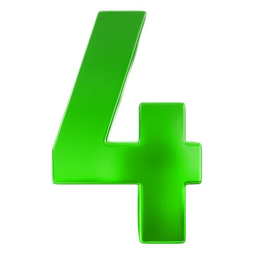 3d green number 4