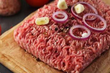 Minced pork in the process of cooking