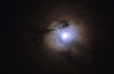 full moon cover by spreading cloud in night 