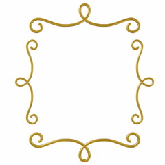 gold ornamental frame isolated on white