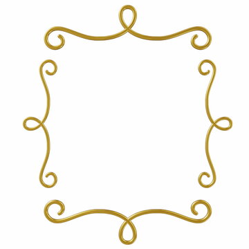 Gold Ornamental Frame Isolated On White