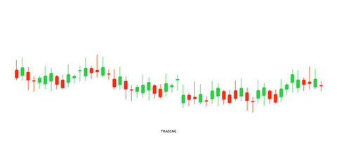 Charts pattern trading illustration with candles. Rise and fall graph. Vector EPS 10