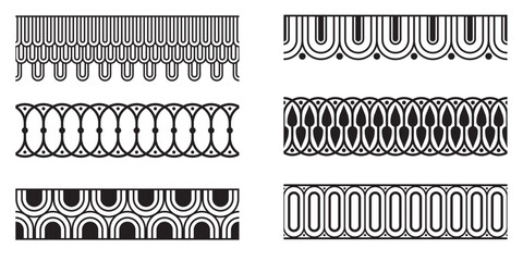 Decorative seamless Art Deco borders vintage geometric design elements set © alvaroc