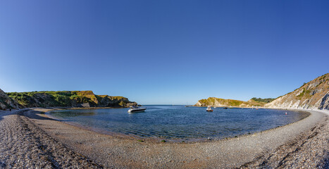 Wide Panorama of Lulworth Cove in Dorset