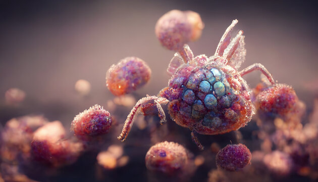 Novel Langya virus, Henipavirus concept,  pleomorphic virus  3d rendering