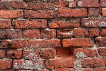 Bright and colorful brick wall. Close-up, background