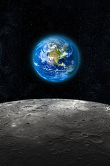 Planet Earth seen from the Moon