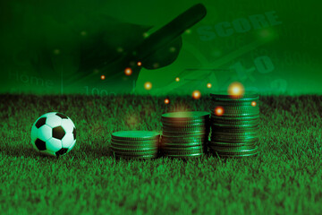 Fototapeta na wymiar football sport online betting , soccer live score results