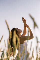 Girl in wheat field
