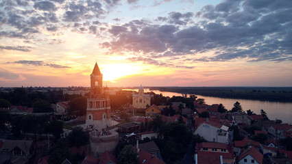 Drone view of Zemun, Belgrade, Serbia. - obrazy, fototapety, plakaty