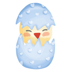 easter chick watercolor