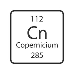 Copernicium symbol. Chemical element of the periodic table. Vector illustration.