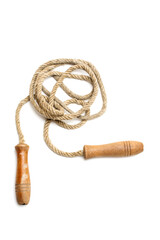 Old jumping rope close up.