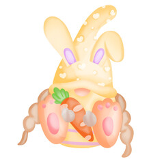 Gnome easter bunny watercolor