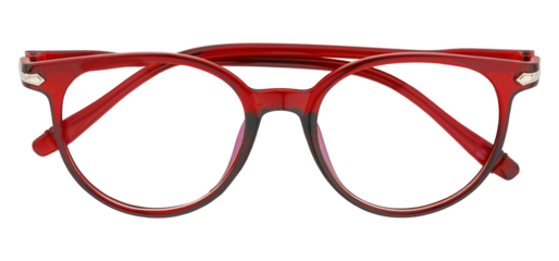 Cutout of  isolated red glasses with the transparent png background
