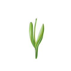 Tulip stem and leaf watercolor