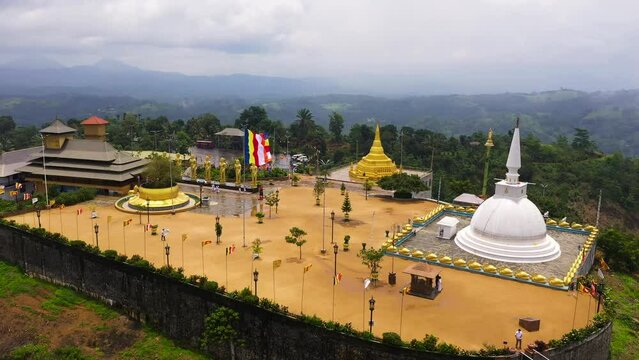 Top view of Nelligala international Buddhist Manastery in Sri Lanka