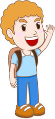 cartoon student back to school character
