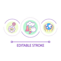 Environmental risk assessment loop concept icon. Plan security monitoring abstract idea thin line illustration. Evaluating hazards. Isolated outline drawing. Editable stroke. Arial font used