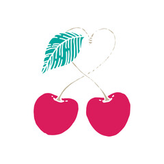 Fototapeta premium Cherry illustration on white background