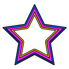 Abstract element star shape retro style 80s-90s