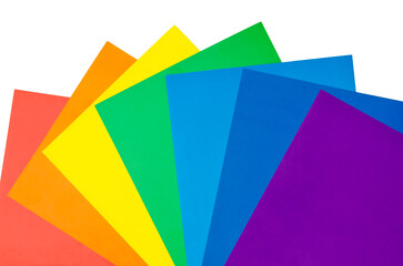 background from colored sheets of cardboard top view