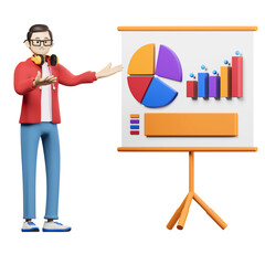 boy presenting analytics