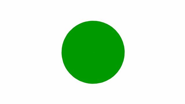 Animated green piece of circle. Part of diagram.  Vector illustration isolated on white background.