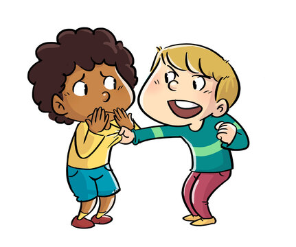 Illustration of a child receiving racist bullying