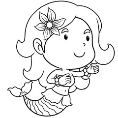 cute little mermaid coloring page