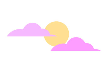 Abstract cartoon sky with sun in pastel colors