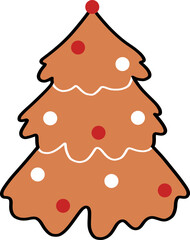 cute doodle gingerbread Christmas outline