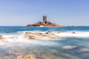Fortress towards the cape of Dramont, along the Mediterranean coast in France
