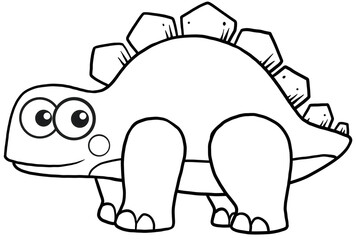 cute cartoon dinosaur for coloring