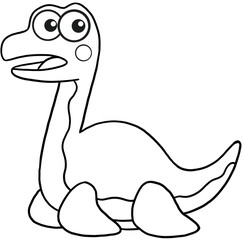 cute cartoon dinosaur for coloring
