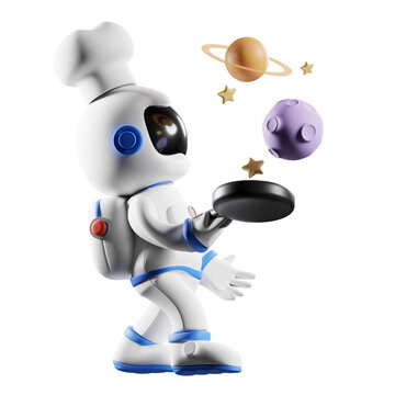 astronaut cooking planet