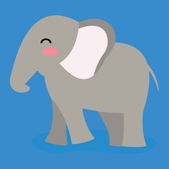 cute elephant on blue background