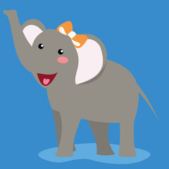 cute baby elephant with a bow