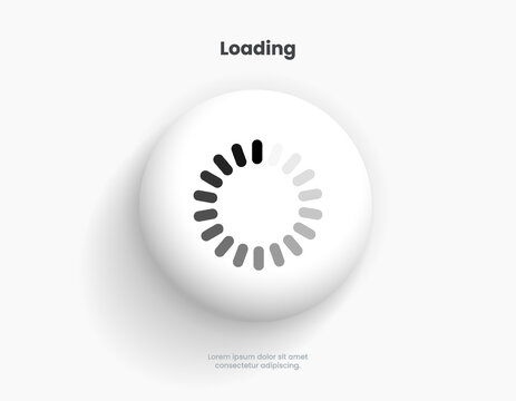 3d loading icons. Waiting symbol sign. Round circle process, load, progress bar for upload, download, mobile app, website, UI UX