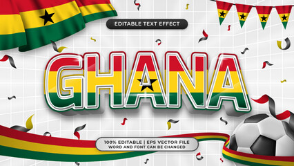 ghana football world cup background theme editable text style effect - obrazy, fototapety, plakaty