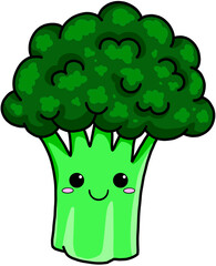 colorful cute cartoon vegetable broccoli
