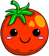 colorful cute cartoon vegetable tomato