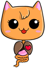 cute cartoon cat halloween character ghost